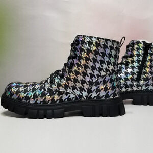 Toddler Girls Fabkids Houndstooth Lug sole Boots Size 11 NEW